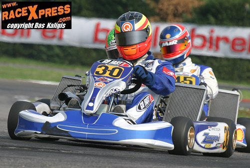 Mike Dielen op Zanardi kart